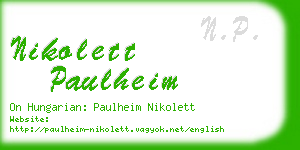 nikolett paulheim business card